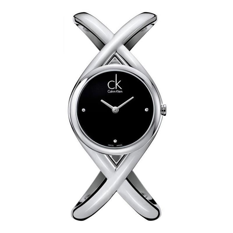 Calvin Klein手镯式钢带女士手表石英表K2L23104