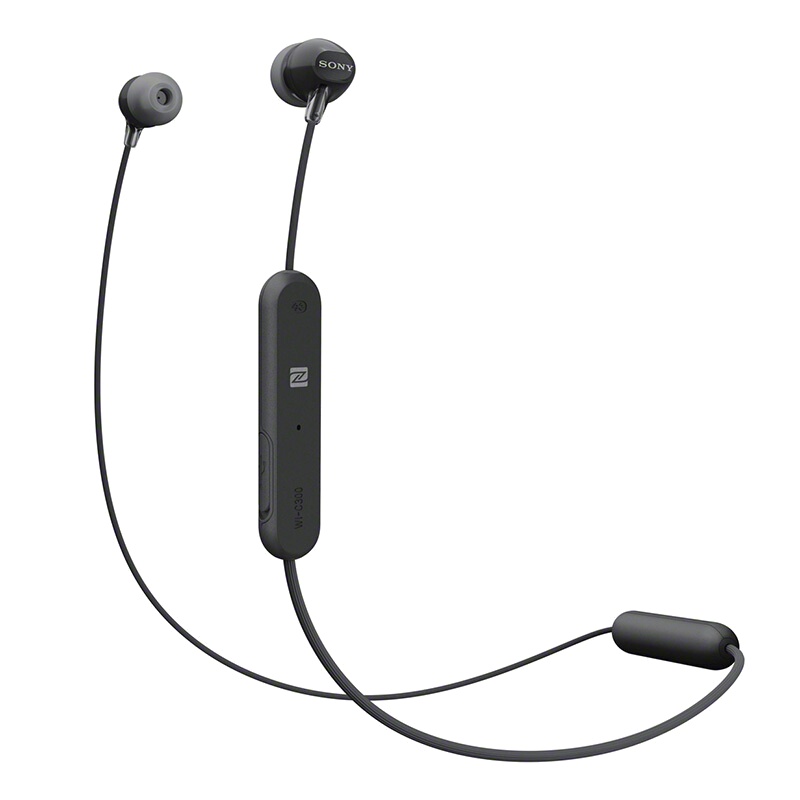 索尼(SONY) WI-C300 入耳式无线蓝牙运动跑步耳机颈挂式带麦手机通话线控耳麦 黑色
