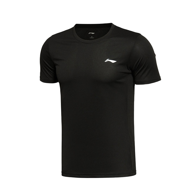 正品李宁(LI-NING)男子运动短袖T恤16夏跑步速干圆领透气健身运动服ATSL053