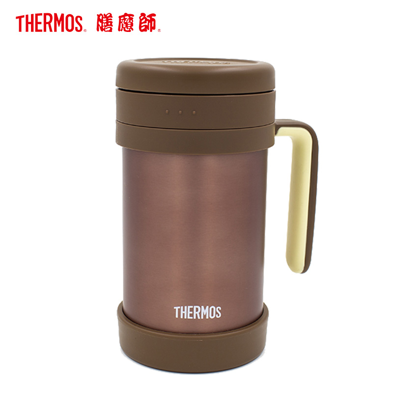 【防伪保障 正品保障】（自带茶漏，办公室精品）膳魔师保温杯TCMF-500 BW 红棕色 500ML 成熟稳重 商务精
