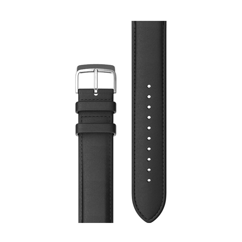 Ticwatch 智能手表表带 适用于悦动/经典/E 20mm表带 开关生耳 原装皮表带黑色