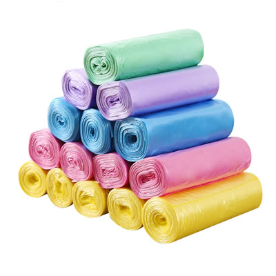 【买4送20只】5卷100只家用一次性点断式黑色塑料袋卫生间厨房彩色大号垃圾袋