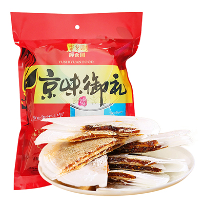 御食园 传统果仁茯苓夹饼500g老北京特产休闲零食传统糕点甜点小吃