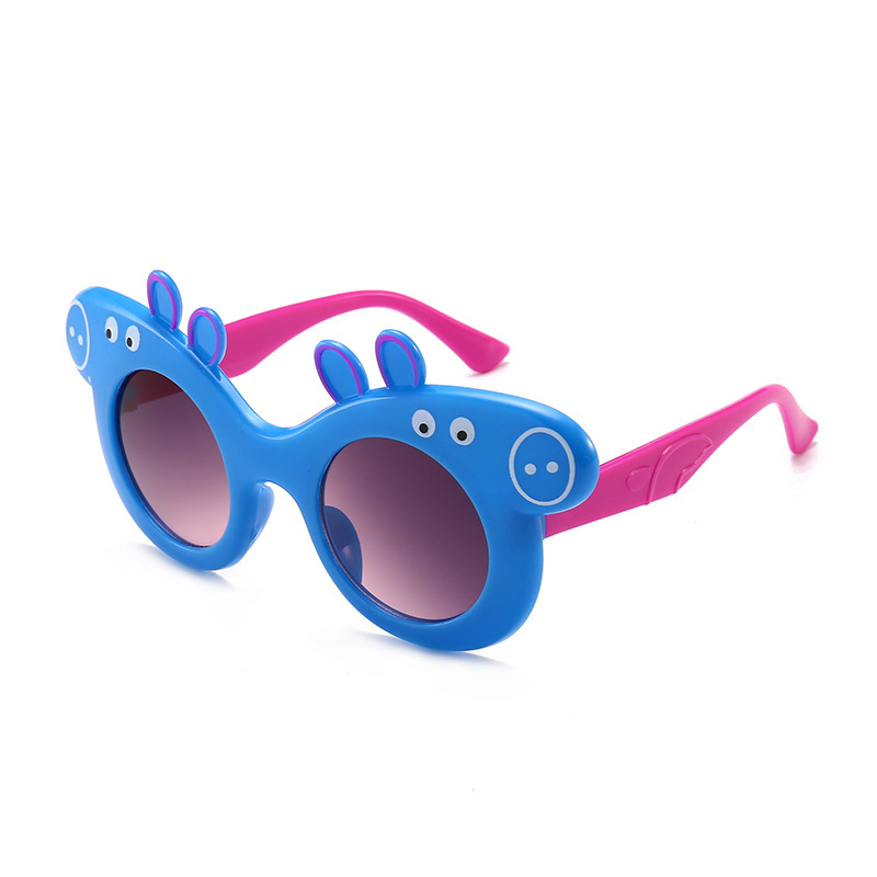 新款2018小猪儿童时尚潮流太阳眼镜宝宝墨镜默认随机 支持备注