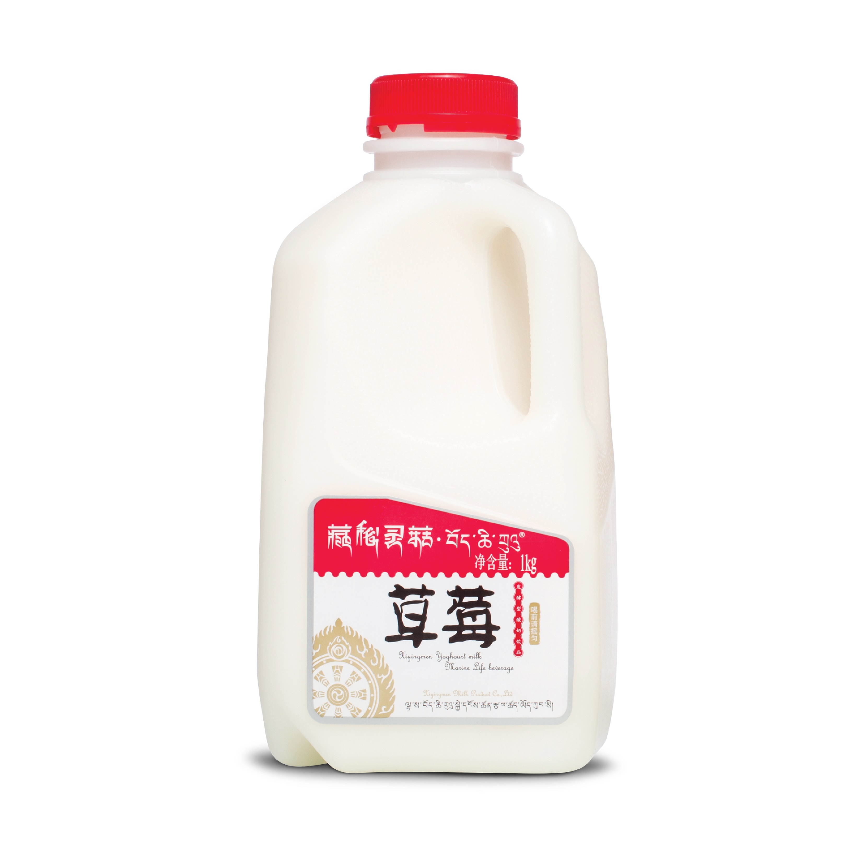 藏密灵菇草莓味发酵型酸奶饮品 1kg*4/箱