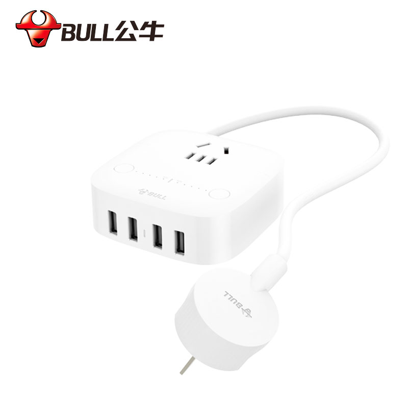bull公牛USB充电插座防过充接线板插排手机定时充电器插座排插2插位