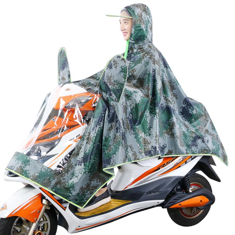 迷彩单人雨衣电动车雨披摩托车加大加厚成人男女电瓶车雨披