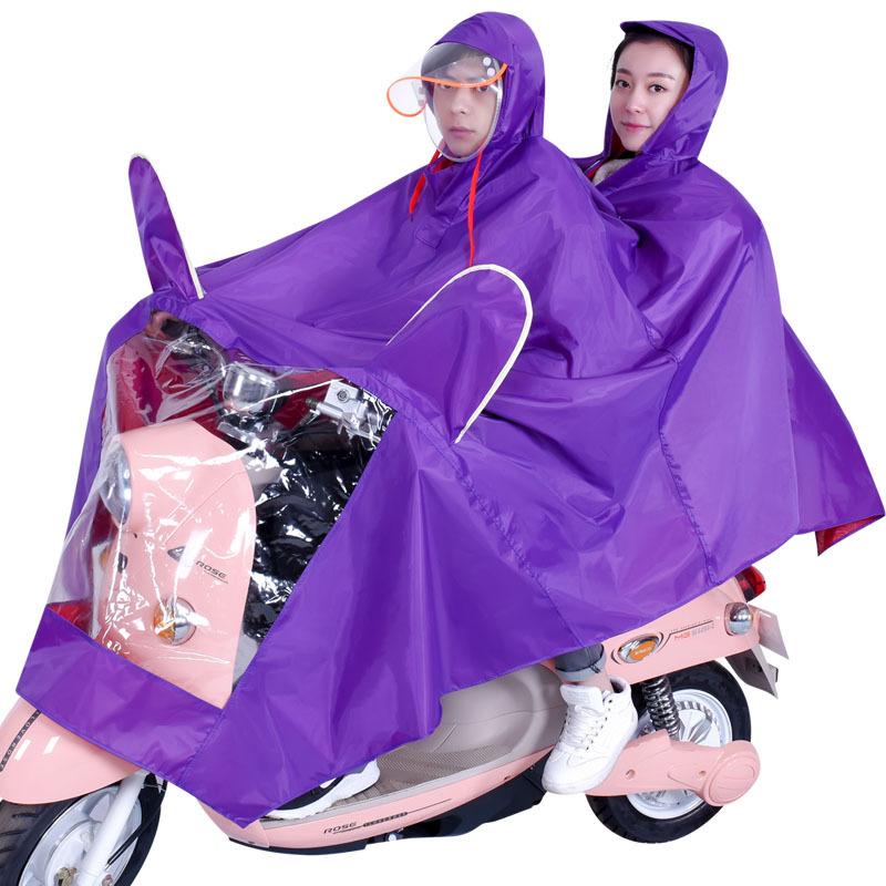 雨衣电动车雨披男女成人加厚牛津布反光包边摩托车双人雨披