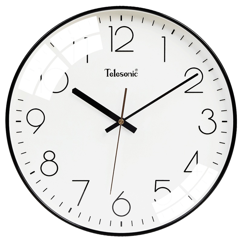 天王星( Telesonic)现代简约钟表家用客厅挂钟时尚北欧艺术轻奢装饰时钟大气个性创意卧室石英钟