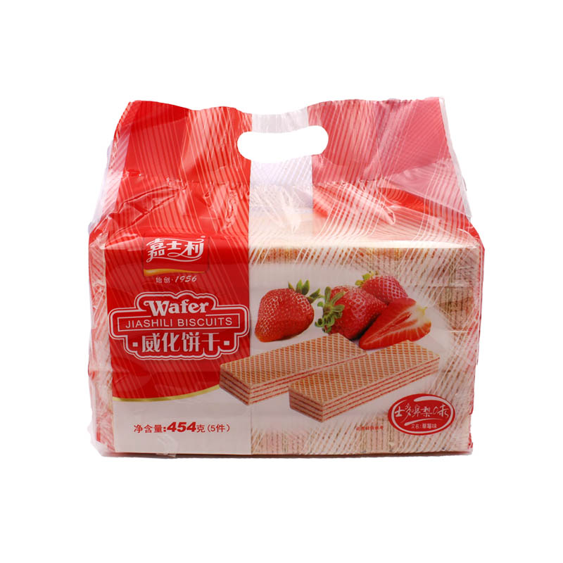 嘉士利威化饼干454g草莓味威化饼干休闲食品