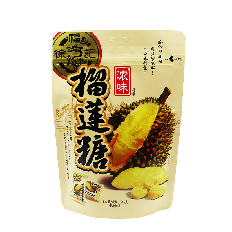 徐福记 榴莲糖216g浓味 新年糖包年糖年货休闲食品零食糖果