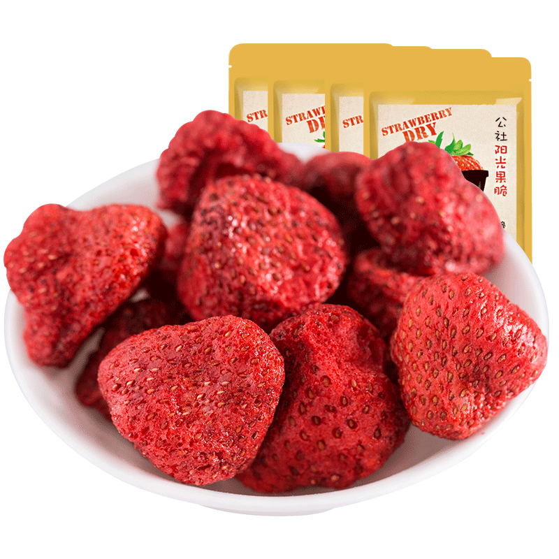 沂蒙公社草莓脆冻干莓干水果干鲜果脆莓粒零食非罐装25gx4袋