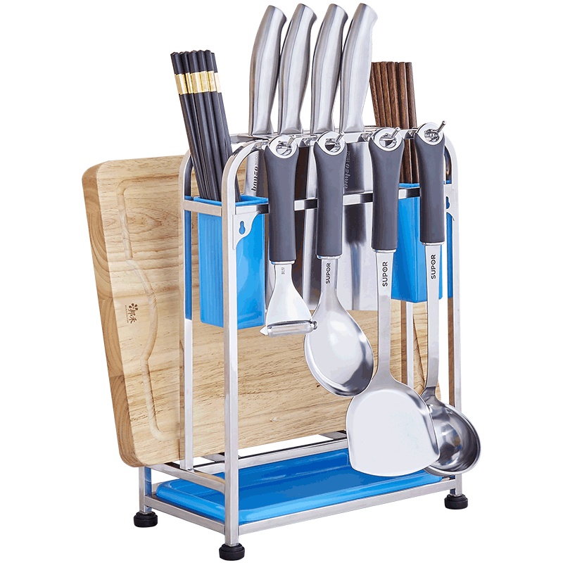 邦禾 不锈钢刀架 厨房用品置物架 储物多功能筷子菜板收纳架 砧板
