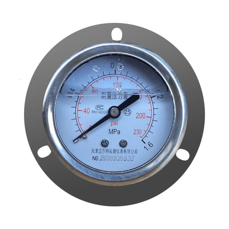 轴向带边耐震压力表YN60ZT 油压液压水压气压0-1.6MPA-60MPA