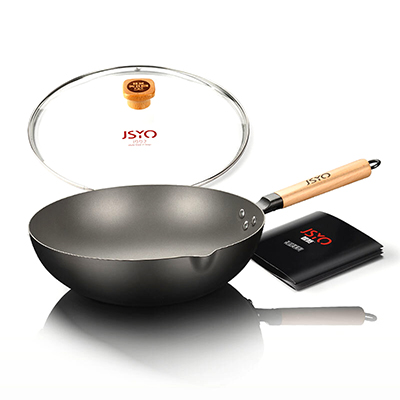 JSYO-智贤礼拉芙精铁不粘炒锅 养生家用炒菜锅 电磁炉燃气通用 34cm