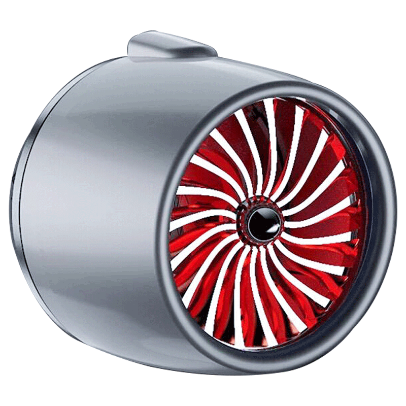 空军二号超级引擎创意抖音汽车香水 三号出风品空调小风扇车载香薰香膏摆件挂件 钛灰色-红光