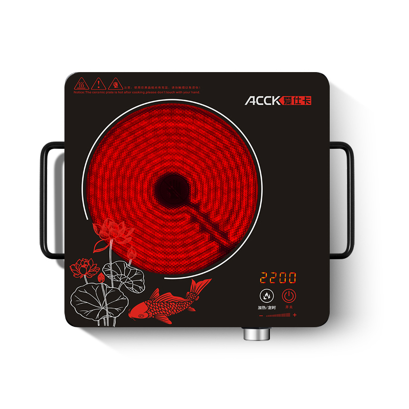 ACCK/爱仕卡 电陶炉家用不锈钢机身微型煮茶电磁光波池炉触控加带旋钮 2000W单炉
