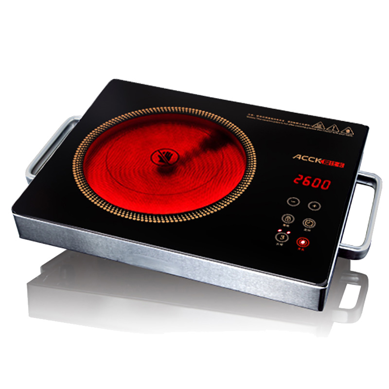 ACCK/爱仕卡电陶炉2600W大功率三环可调节不锈钢机身不挑锅具电磁光波炉