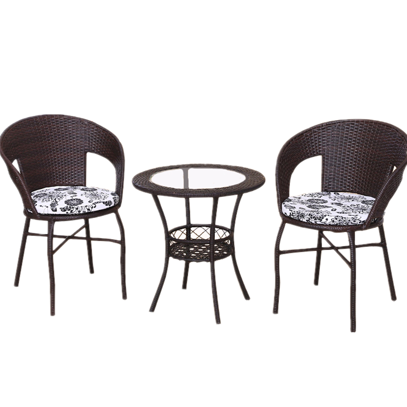 法耐(FANAI)阳台桌椅藤椅三件套组合小茶几简约现代休闲户外室外庭院靠背椅子