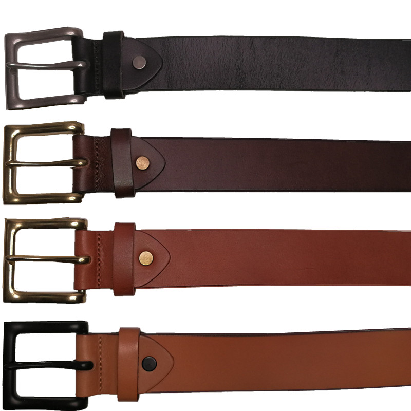 头层牛皮长腰带全粒面马鞍皮带男栎木栲胶厚度3.2毫米宽38MM针扣