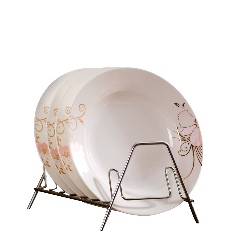 风源菜盘创意餐具西餐盘陶瓷8英寸碟子 牛排盘子家用(4个装金粉世家)