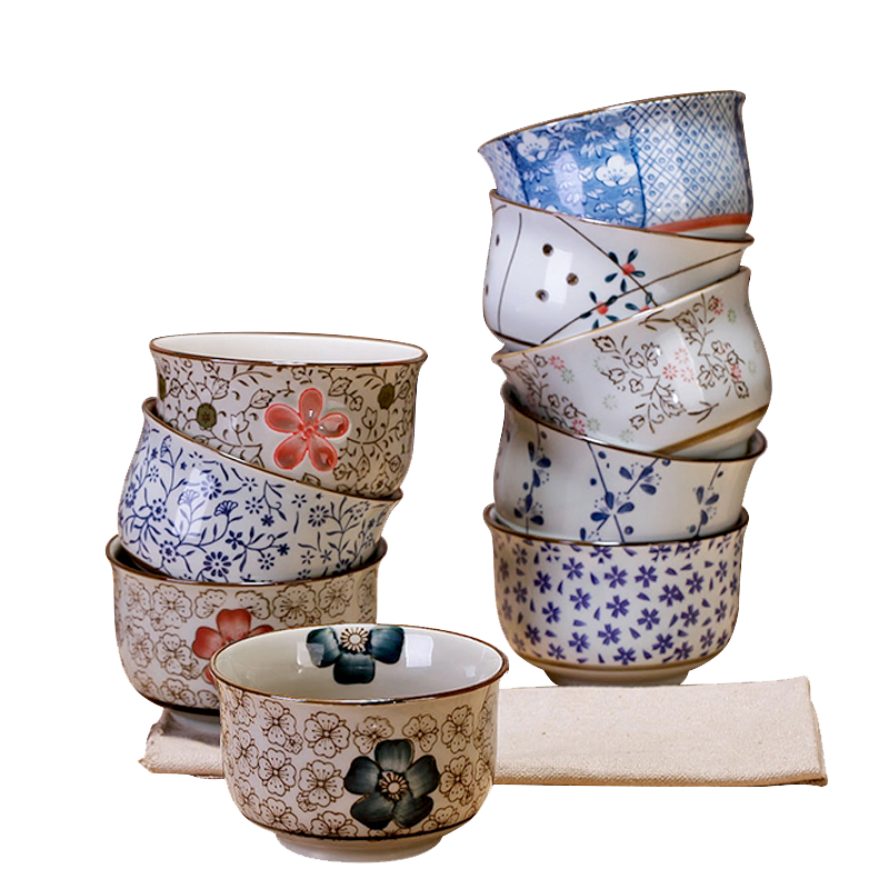 风源日式陶瓷创意餐具碗套装组合家用吃饭碗小汤碗米饭碗(颜色随机一个)