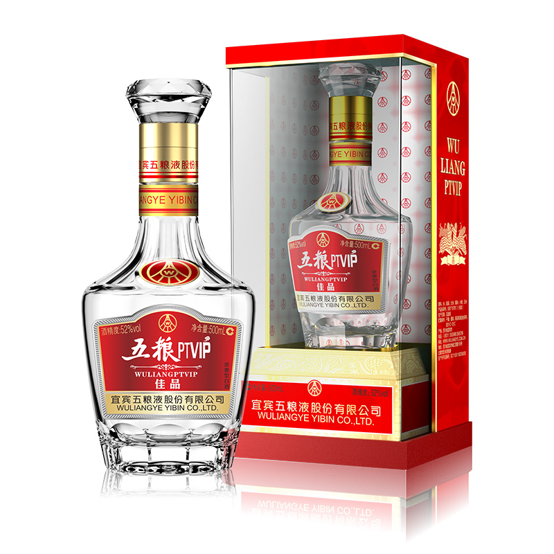 五粮液股份有限公司（WULIANGYE）国产浓香型白酒52度五粮PTVIP佳品单瓶500ml*1