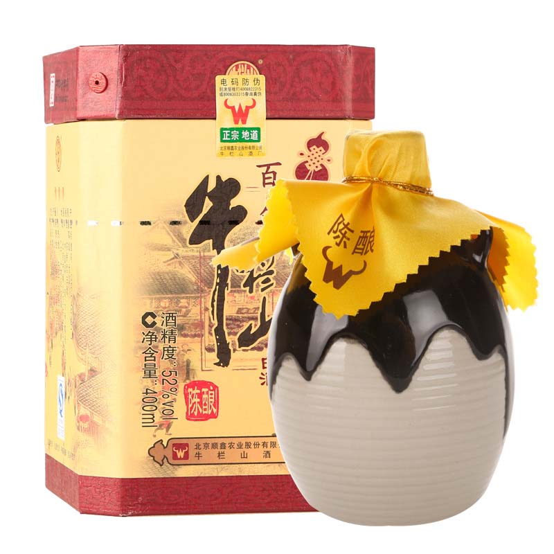 牛栏山二锅头 百年陈酿 百年三牛 浓香型白酒 52度 400ML*6瓶 整箱装