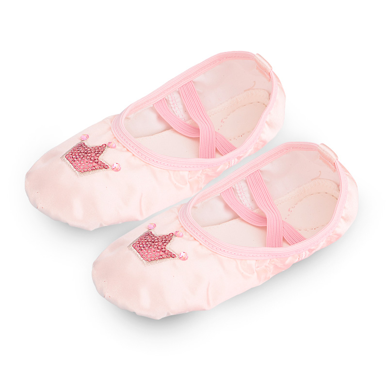 新款儿童芭蕾舞鞋女孩跳舞鞋练功形体演出舞蹈鞋幼儿园宝宝猫爪鞋