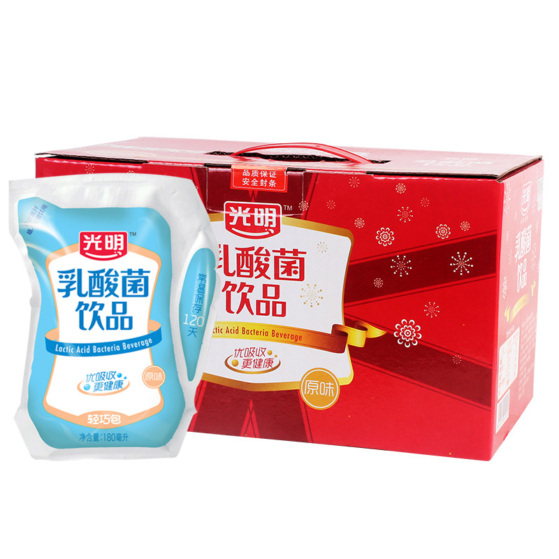 光明乳酸菌饮品轻巧包180ml*12袋装牛奶饮料早餐奶