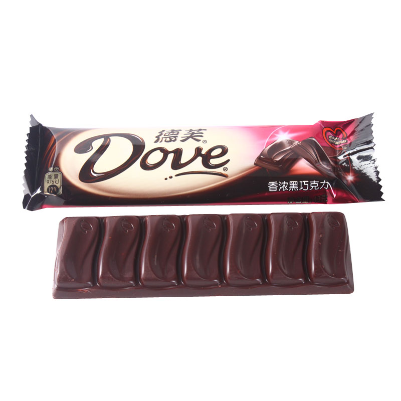 德芙香浓黑巧克力43gx4条排块巧克力糖果休闲零食 小吃 包邮