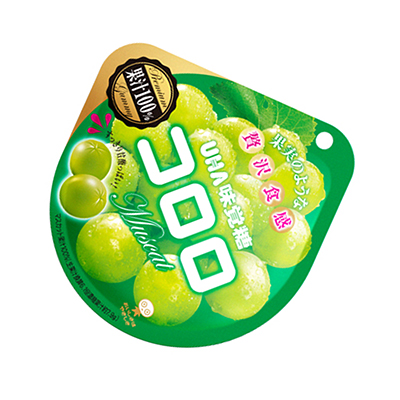 日本进口零食品 uha悠哈味觉糖 果汁qq糖青提子葡萄橡皮糖喜糖40g