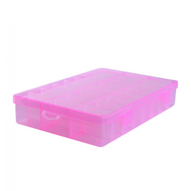 24格透明塑料首饰盒小格子收纳盒药盒储物盒子饰品盒装小物