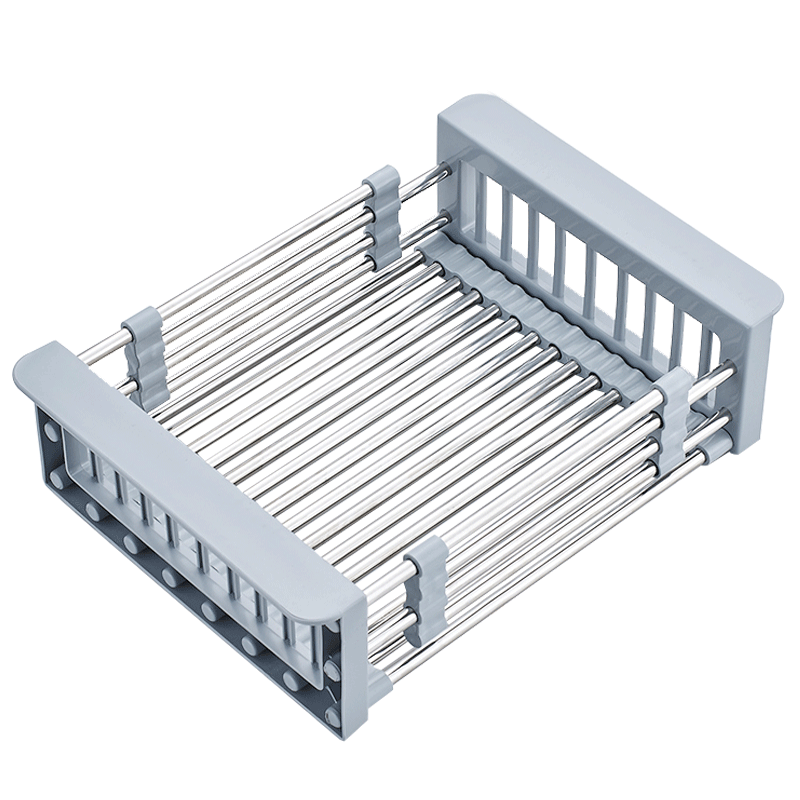 舒美特厨具(SUPERTE)厨房水槽沥水篮 可伸缩沥水篮 双层不锈钢沥水洗菜篮 可拉伸