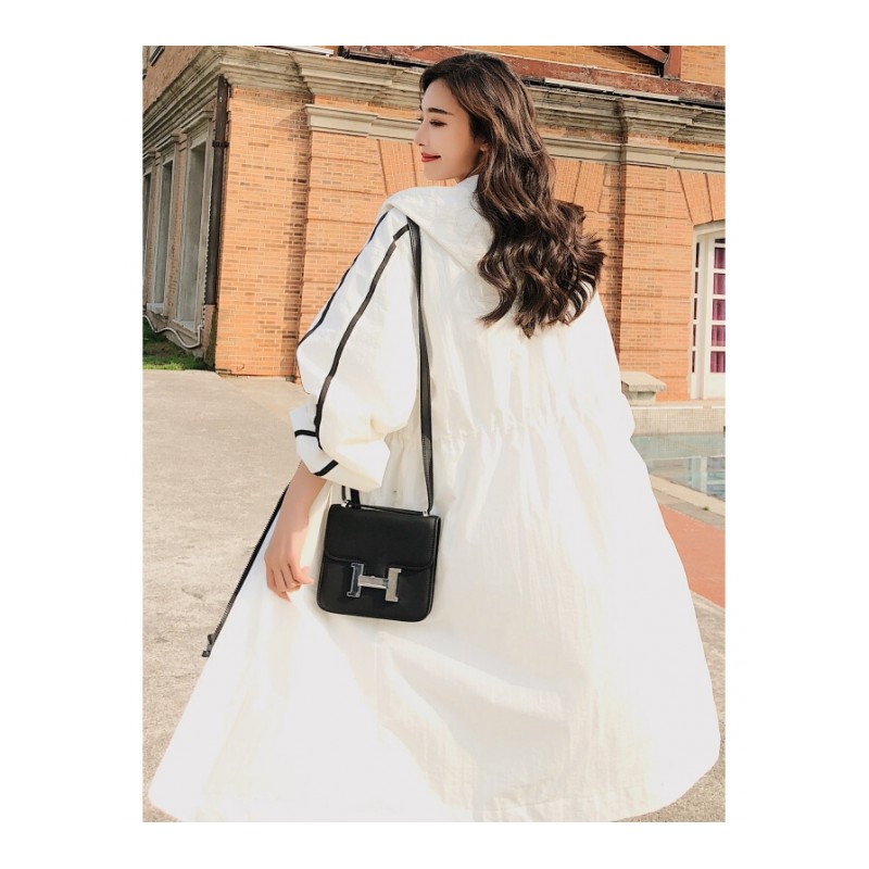 晒衣中长款2018夏季韩版轻薄透气宽松瘦晒风衣外潮白_9