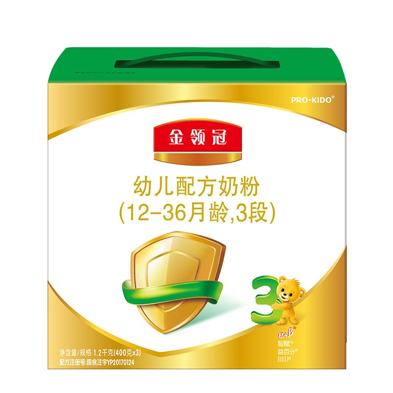 【新鲜日期】伊利金领冠3段幼儿配方奶粉1200g（400g*3盒）三联装 刮码产品