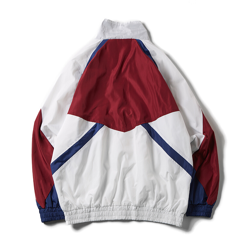 77F春季薄款火的上衣嘻哈少女古着拼色外套落肩部男女情侣