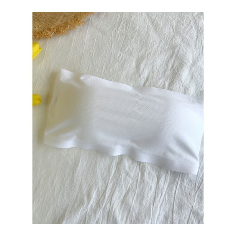 一片式冰丝无缝带扣连体杯美背文胸背心女带胸垫内衣杏色均码