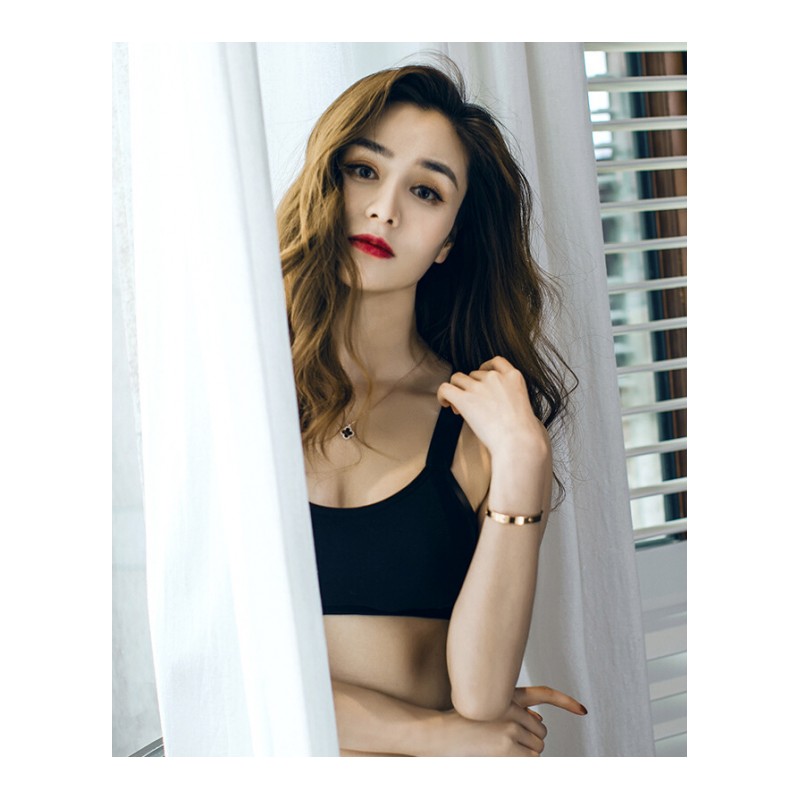 交叉带镂空百搭性感美背带背心女宽肩带无钢圈文胸内衣裹胸抹胸白色单件SR34均码