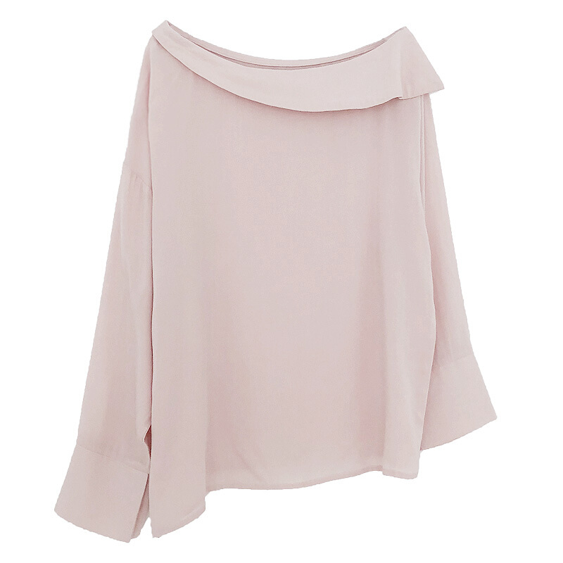 早秋衬衫女衬衣2018韩国长袖上衣宽松纯色衬衣女装水粉色-P8519-预售均码