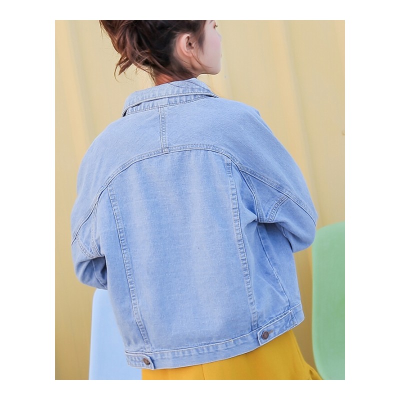 春秋2018破洞宽松牛仔外套女学生小清新韩版夹克上衣百搭短款bf潮