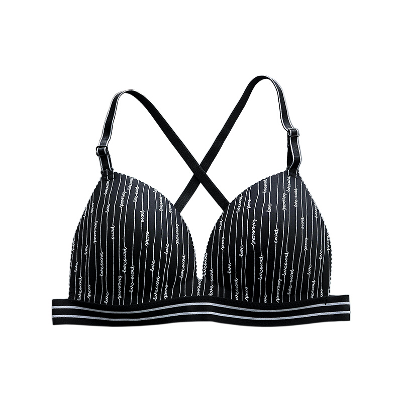 黑色性感美背无痕打底裹胸女抹胸无钢圈带拢内衣文胸少女薄款黑色均码