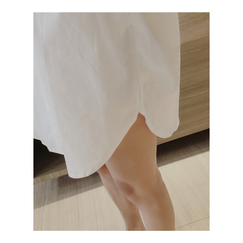 男友风白衬衫睡裙短袖简约睡衣性感休闲韩版可外穿家居服女夏