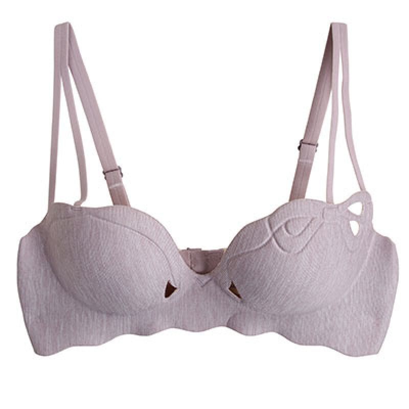 无钢圈半杯文胸罩拢c薄款收副乳性感细肩带少女士内衣套装