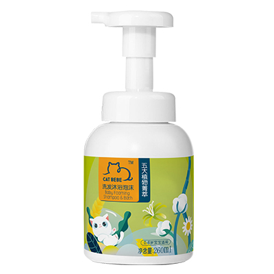 CAT BEBE 洗发沐浴泡沫260ml（0-6岁宝宝适用）