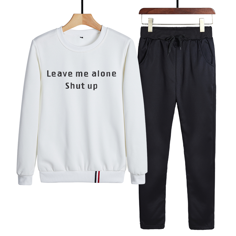 套头卫衣男秋冬季圆领休闲运动套装潮流时尚帅气学生男装两件套YTZ208