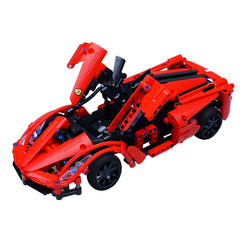 第1印象拼装积木遥控汽车拼装玩具拼插汽车模型益智儿童玩具车儿童启蒙益智拼装玩具汽车模型玩具红色风暴法拉利C51009