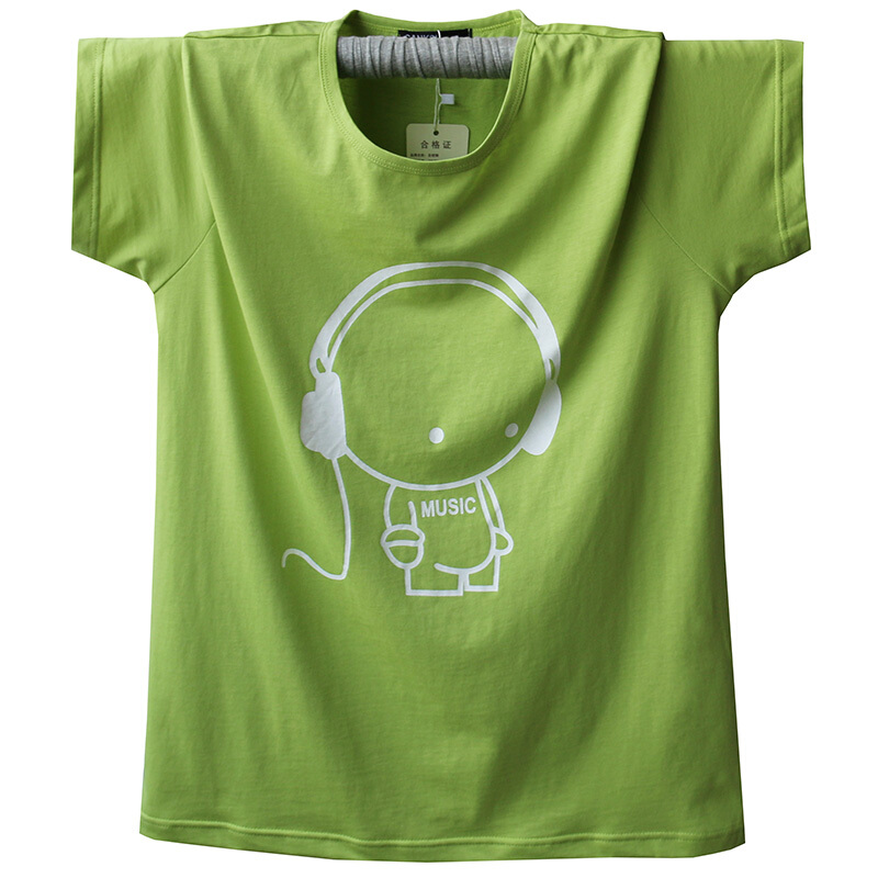 短袖T恤男士圆领宽松半袖夏季男2018白色t大码体恤男装浅灰色15251815