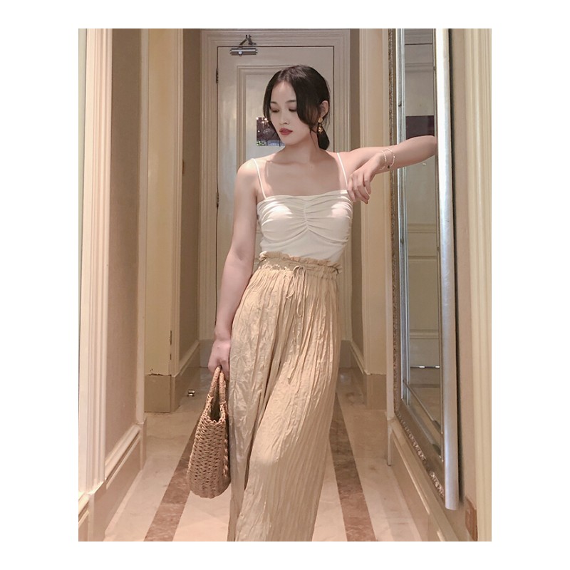 打底衫带衫韩版漏两肩外穿防走光性感短款无袖背心女bf风夏白色均码