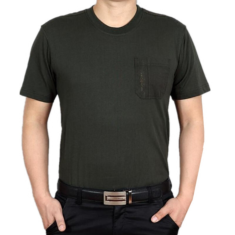 夏季中年短袖T恤男装圆领大码宽松中老年男士爸爸装薄款半袖